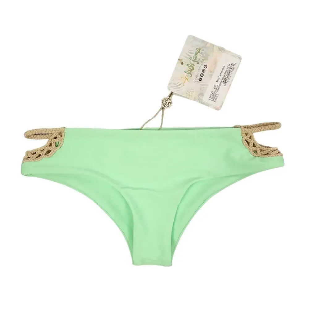 Luli Fama Bikini Bottom Corazon Loco Crochet Sides Open Moderate